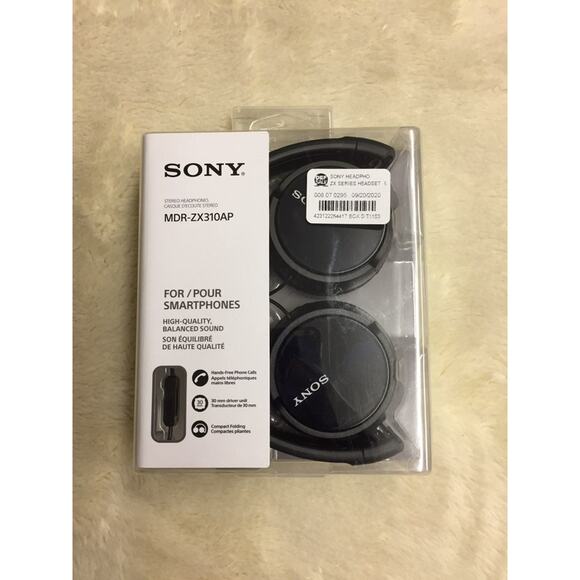 Sony On-the-Ear Wired Headphones-Black (MDR-ZX310APBZ) - Picture 1 of 3
